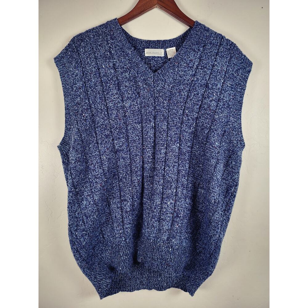 Vintage 70s-80s Brian MacNeil Mens XL Knit Sweater Vest Wool Preppy Golf Grandpa